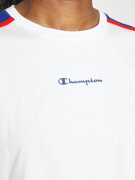 Camiseta Champion Blanca Azul Rojo Hombre