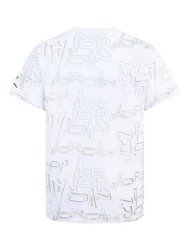 Camiseta Nike Air Jordan Blanco Oro Niño