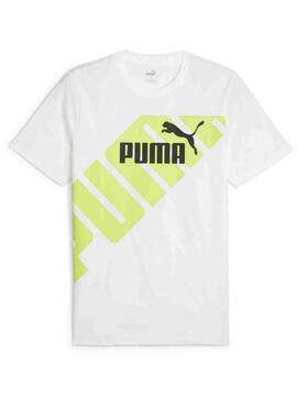 Camiseta Puma Graphic M Blanca Fosforita