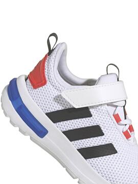 Zapatilla Adidas Racer Blanco Ngro Rojo Bebe