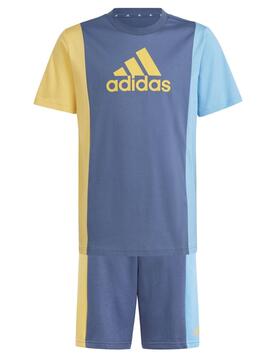 Conjunto Corto Adidas Club Azul/Amarillo Jr