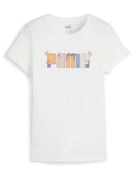 Camiseta Puma ESS Graphic W Blanco