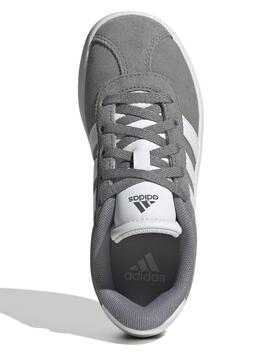 Zapatilla Adidas VL Court Serraje Gris Jr