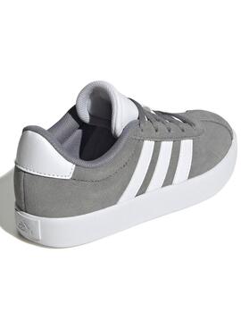 Zapatilla Adidas VL Court Serraje Gris Jr