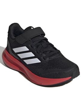 Zapatilla Adidas Runfalcon Negro Rojo Jr