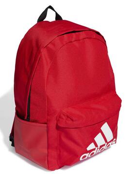 Mochila Adidas Roja Logo Blanco Unisex