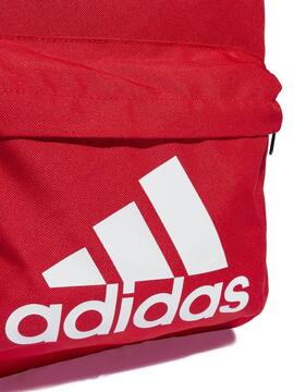 Mochila Adidas Roja Logo Blanco Unisex