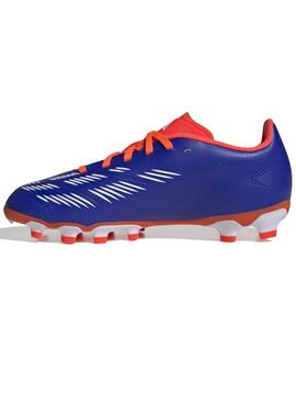 Bota Futbol Adidas Predator MG Azul/Naranja Jr