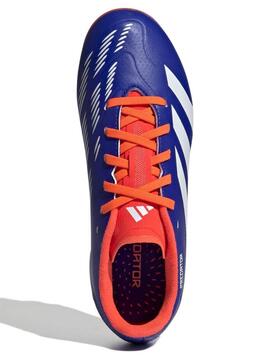 Bota Futbol Adidas Predator MG Azul/Naranja Jr