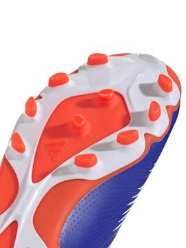 Bota Futbol Adidas Predator MG Azul/Naranja Jr