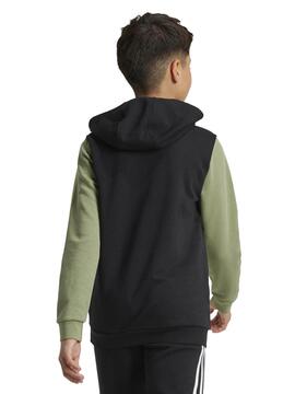 Sudadera Adidas Bos Negro/Verde Jr