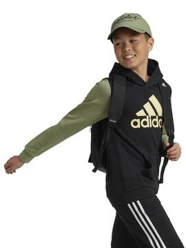 Sudadera Adidas Bos Negro/Verde Jr