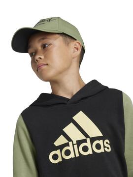 Sudadera Adidas Bos Negro/Verde Jr