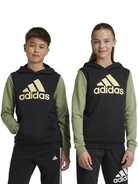 Sudadera Adidas Bos Negro/Verde Jr