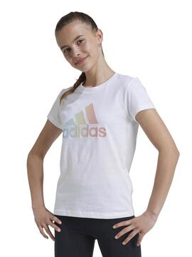 Camiseta Adidas Bos Blanco/Purpurina Jr