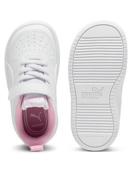 Zapatilla Puma Rickie Blanco Rosa Niña