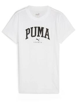 Camiseta Puma Squad Graphic Blanca Mujer