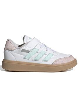 Zapatilla Adidas Courtblock Blanco/Rosa Jr