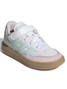 Zapatilla Adidas Courtblock Blanco/Rosa Jr