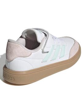 Zapatilla Adidas Courtblock Blanco/Rosa Jr