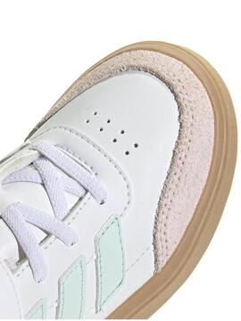 Zapatilla Adidas Courtblock Blanco/Rosa Jr