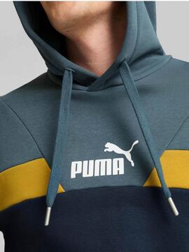 Sudadera Puma Power Colorblock M Azul/Amarillo