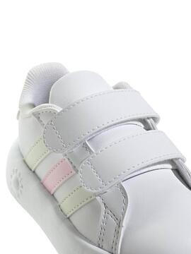 Zapatilla Adidas Grand Court 2  Blanco/Verde Bebe