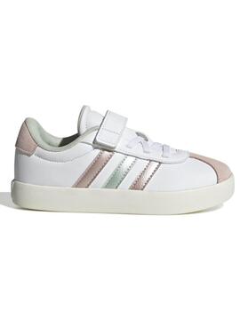 Zapatilla Adidas VL Court 3 Blanco/Rosa Jr