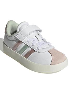 Zapatilla Adidas VL Court 3 Blanco/Rosa Jr