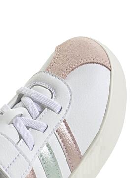 Zapatilla Adidas VL Court 3 Blanco/Rosa Jr