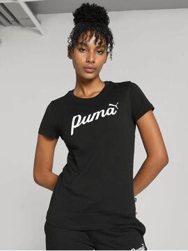 Camiseta Puma ESS Script W Negro/Bco