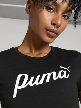 Camiseta Puma ESS Script W Negro/Bco