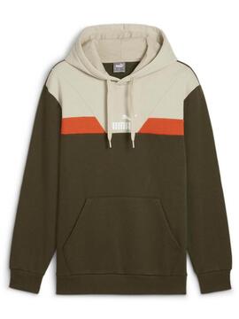 Sudadera Puma Power Colorblock M Verde/Beige