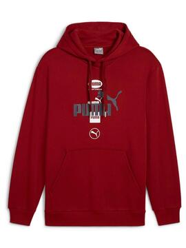 Sudadera Puma Power Graphic M Burdeos