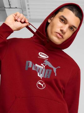 Sudadera Puma Power Graphic M Burdeos