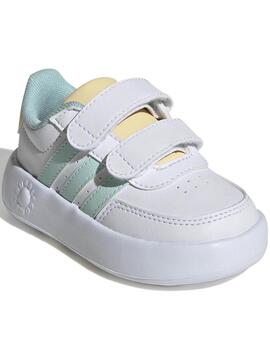 Zapatilla Adidas Breaknet 2 Bco/Verde Bebe