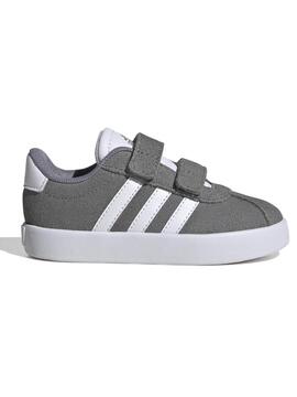 Zapatilla Adidas VL Court 3 Serraje Gris Bebe