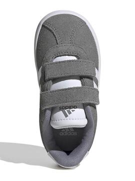 Zapatilla Adidas VL Court 3 Serraje Gris Bebe