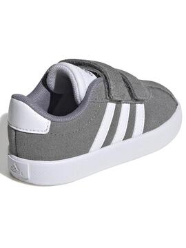 Zapatilla Adidas VL Court 3 Serraje Gris Bebe