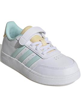 Zapatillas Adidas Breaknet Blanco Verde Niña