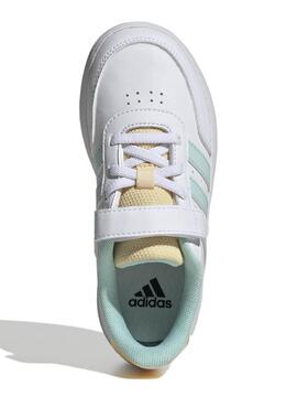 Zapatillas Adidas Breaknet Blanco Verde Niña