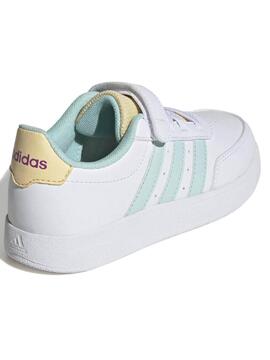 Zapatillas Adidas Breaknet Blanco Verde Niña