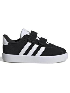 Zapatilla Adidas VL Court 3 Serraje Negro Bebe