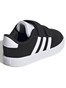 Zapatilla Adidas VL Court 3 Serraje Negro Bebe