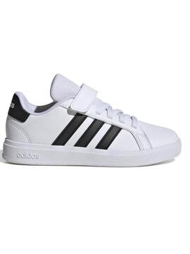 Zapatilla Adidas Grand Court Blanco Negro Jr