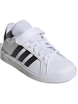 Zapatilla Adidas Grand Court Blanco Negro Jr