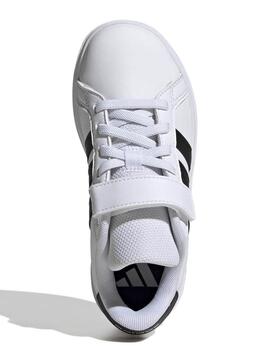 Zapatilla Adidas Grand Court Blanco Negro Jr