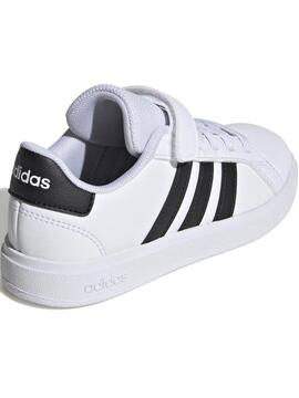 Zapatilla Adidas Grand Court Blanco Negro Jr