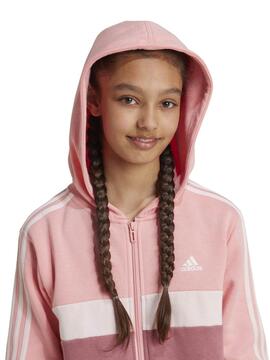 Chandal Adidas 3S Rosa Jr