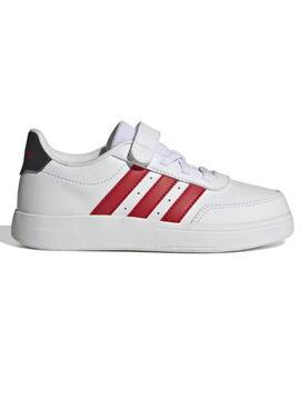 Zapatilla Adidas Breaknet Bco/Rojo Jr